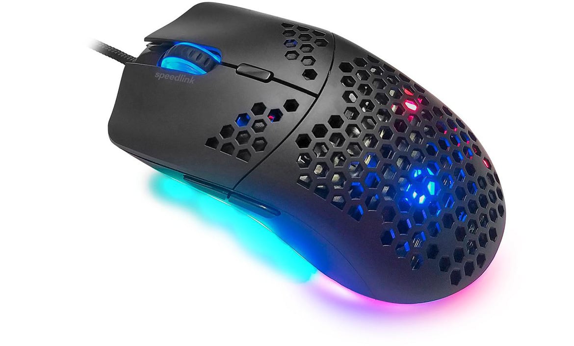 Speedlink SKELL Lightweight gaming mouse with hole optics presented