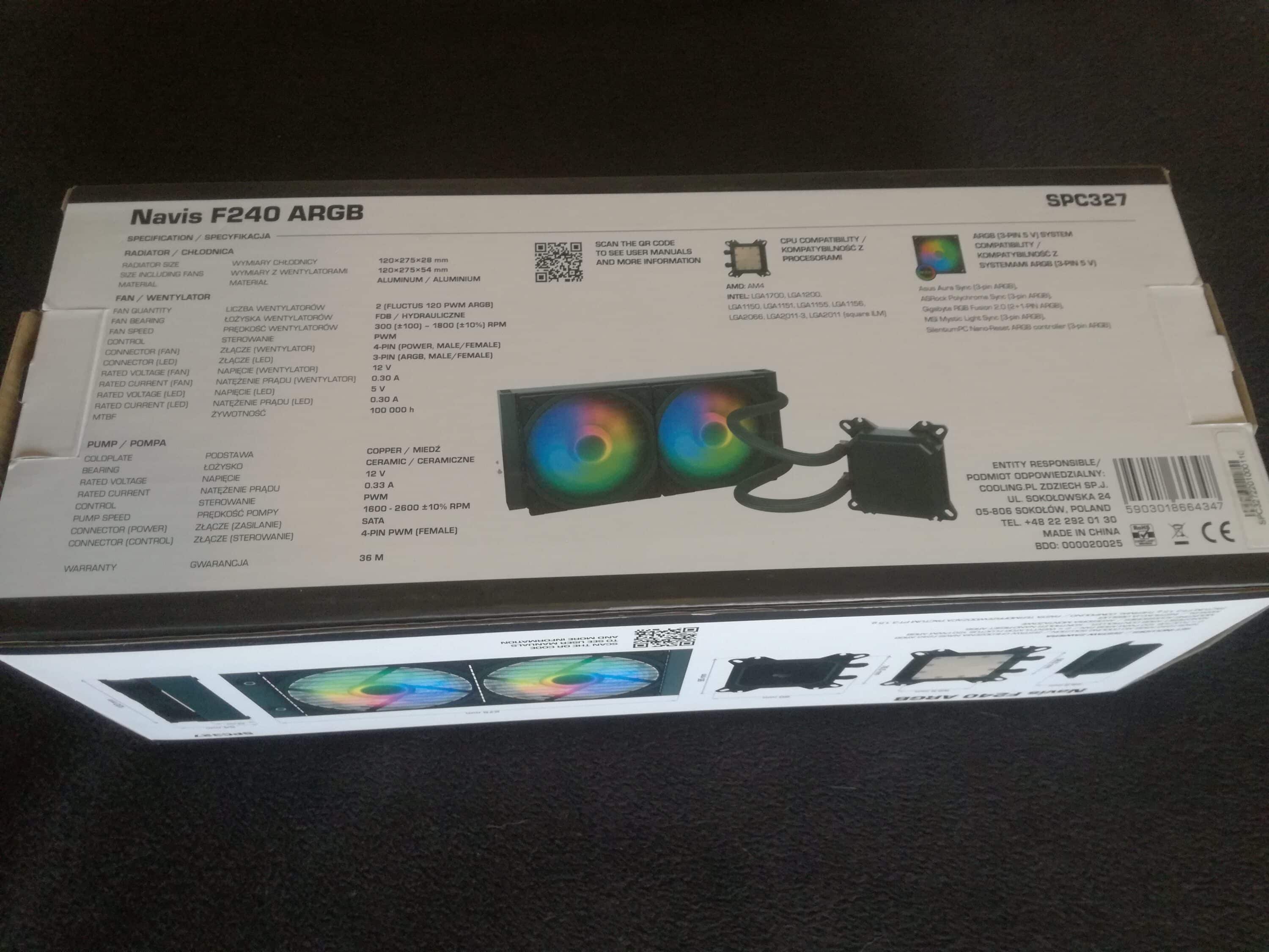 Endorfy / SilentiumPC Navis F240 ARGB CPU liquid cooler in test