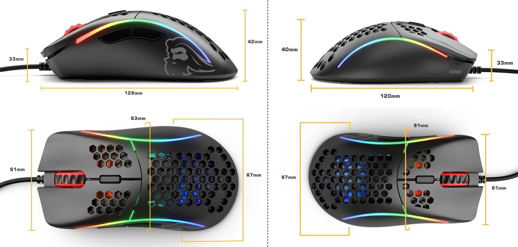 Glorious PC Gaming Race Model D Die Model D GamingMaus wird kleiner