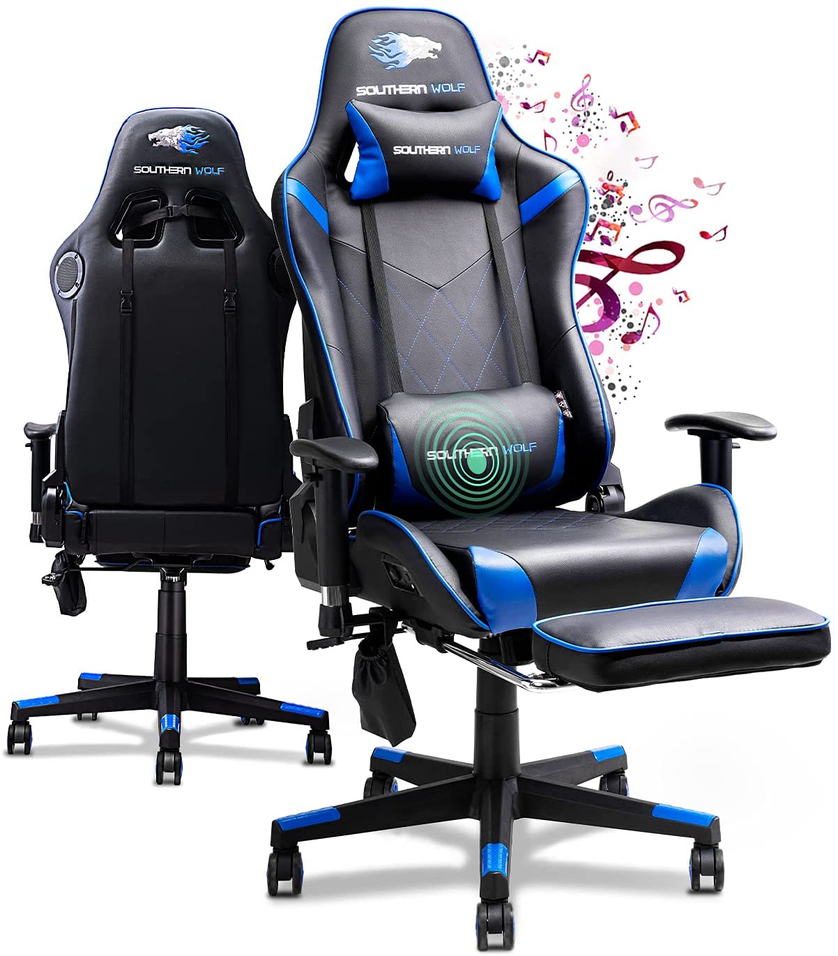 Ultimate relaxation gaming chairs with massage function