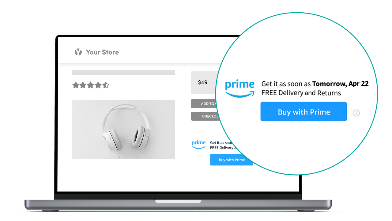 Amazon "Buy with Prime" allows shipping benefits at other stores