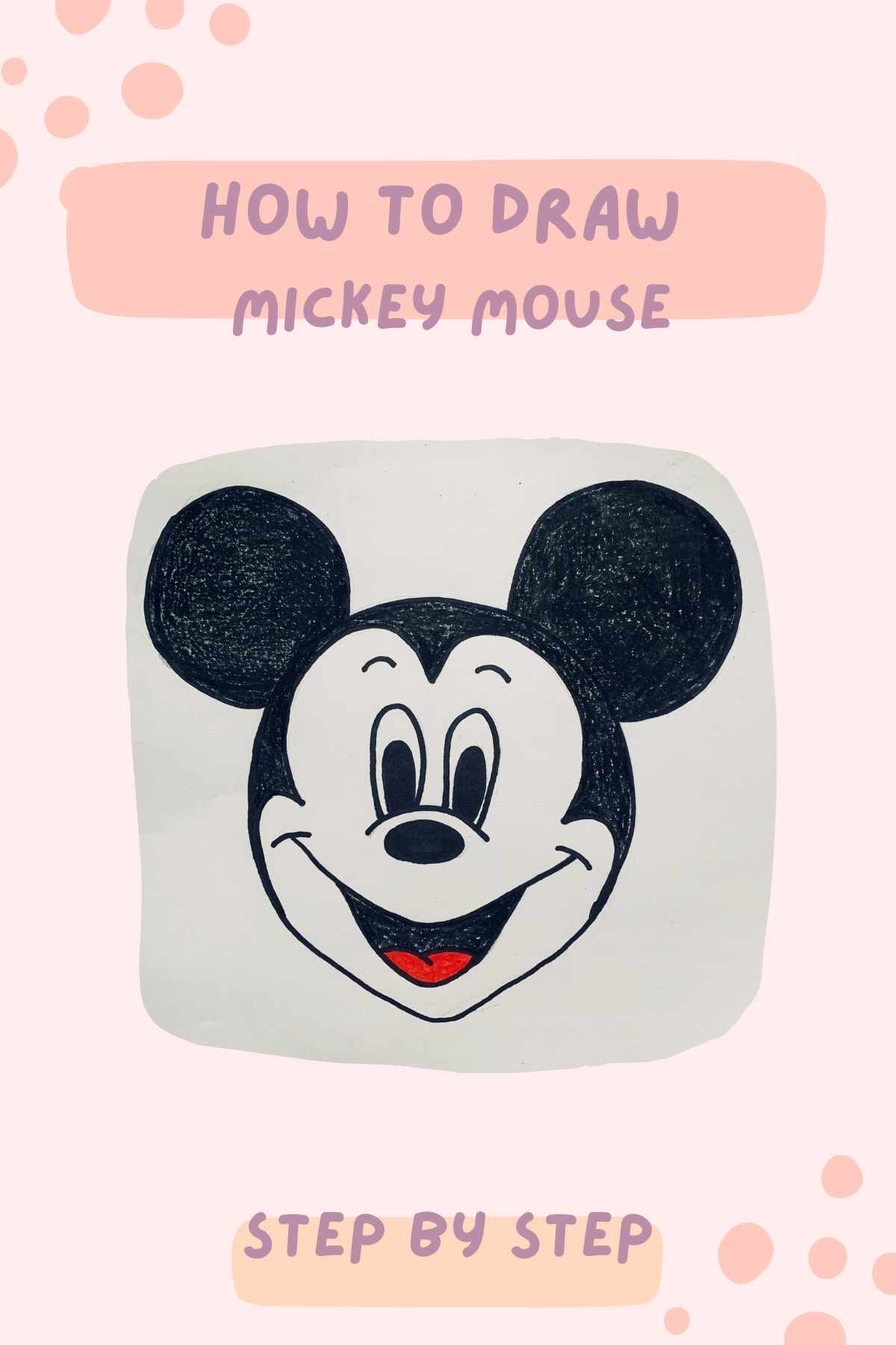 How to Draw Mickey Mouse Face With Ears