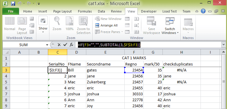 Excel Formula To Generate Unique Sequential Numbers Basic Excel Tutorial