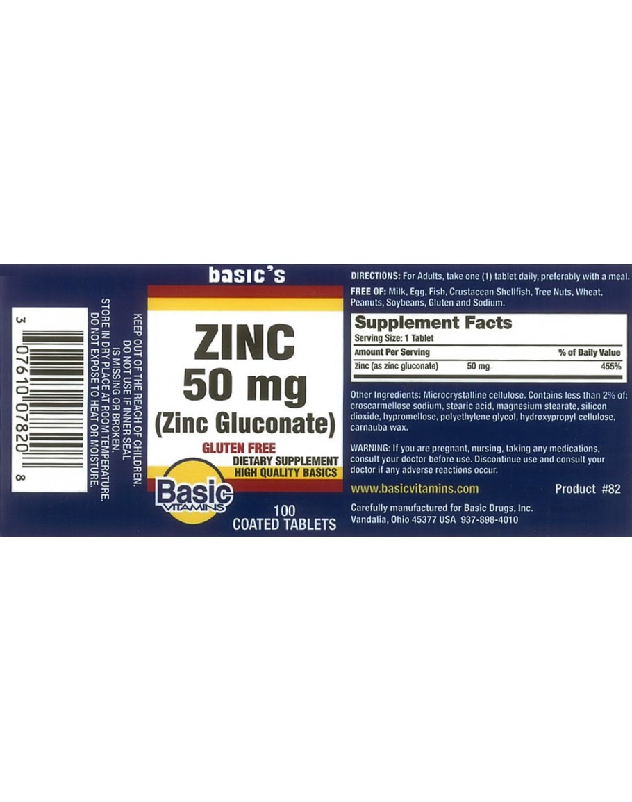 CHELATED ZINC 50mg. Tablets