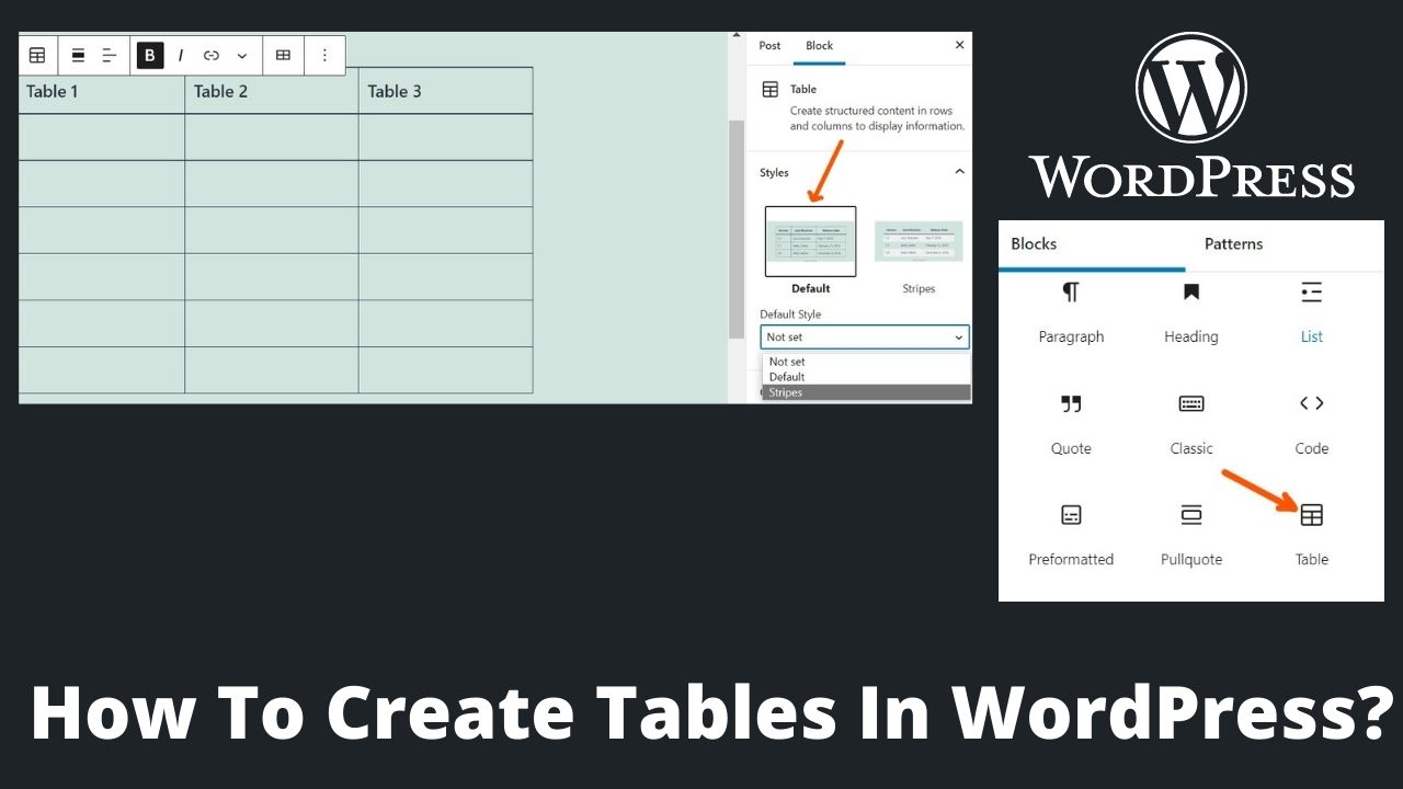 How To Create Tables In WordPress? BasicGuide