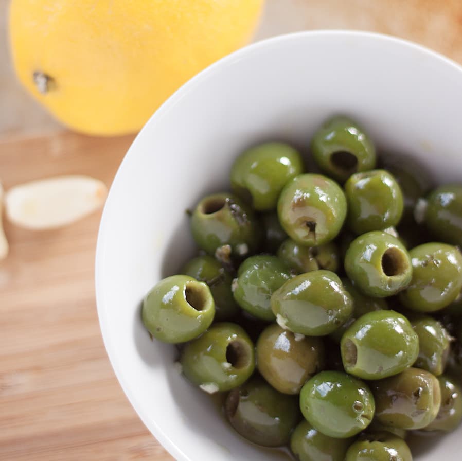 Lemon Garlic Olives Basil And Bubbly