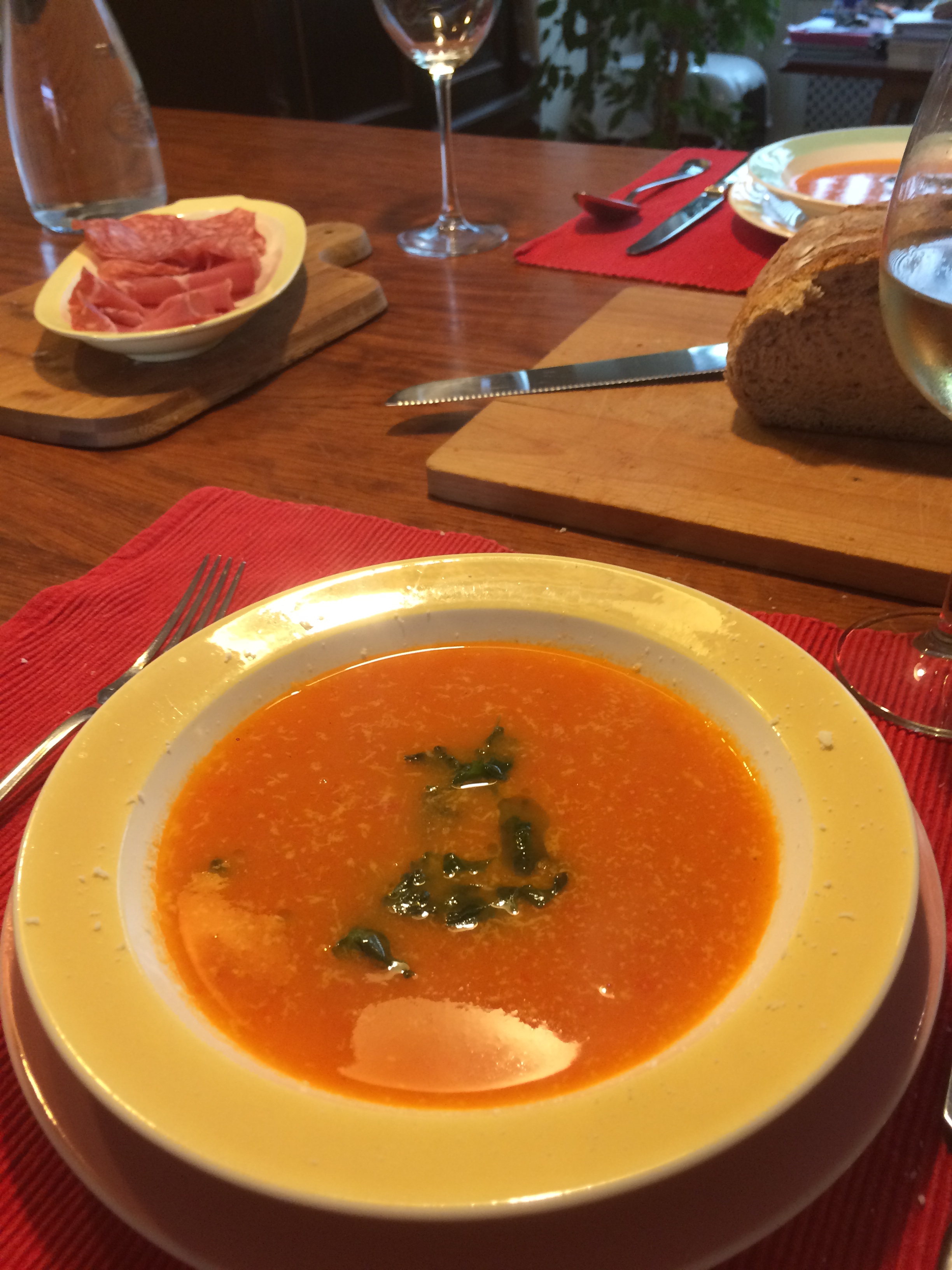 Italian Tomato Soup with BasilRocket Pesto Basil and Oil