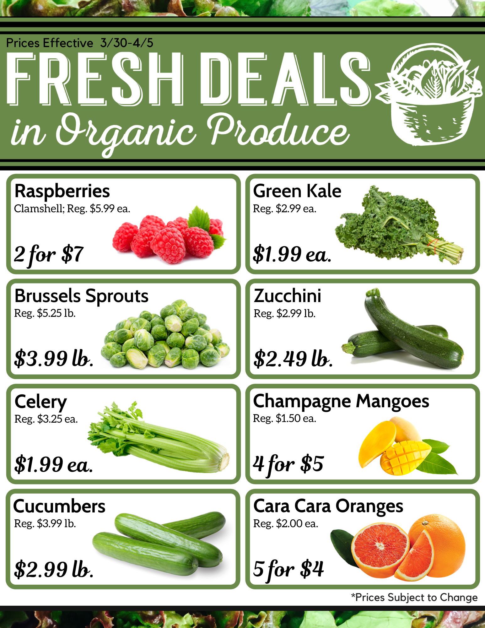 Basil Bandwagon Natural Market Organic Produce On Sale