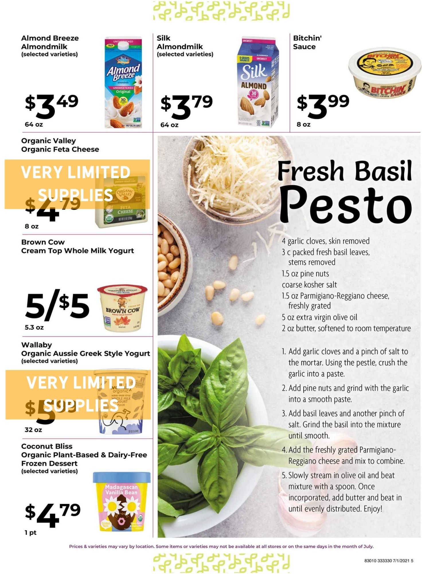 Basil Bandwagon Natural Market Monthly Sales Flyer