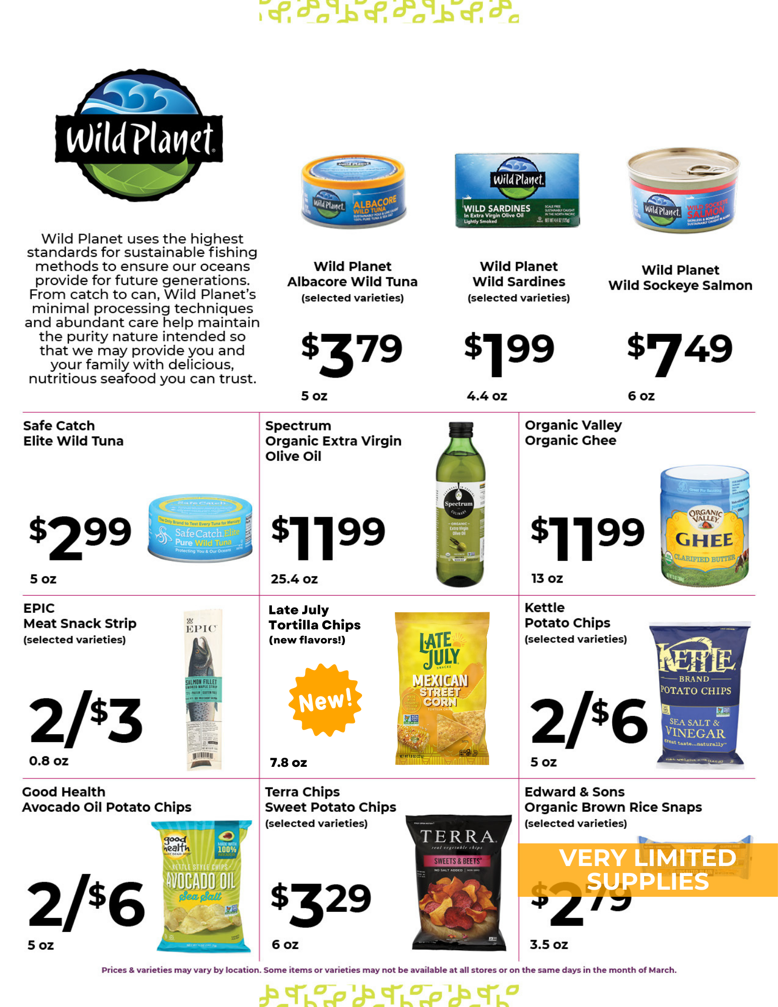 Basil Bandwagon Natural Market Monthly Sales Flyer