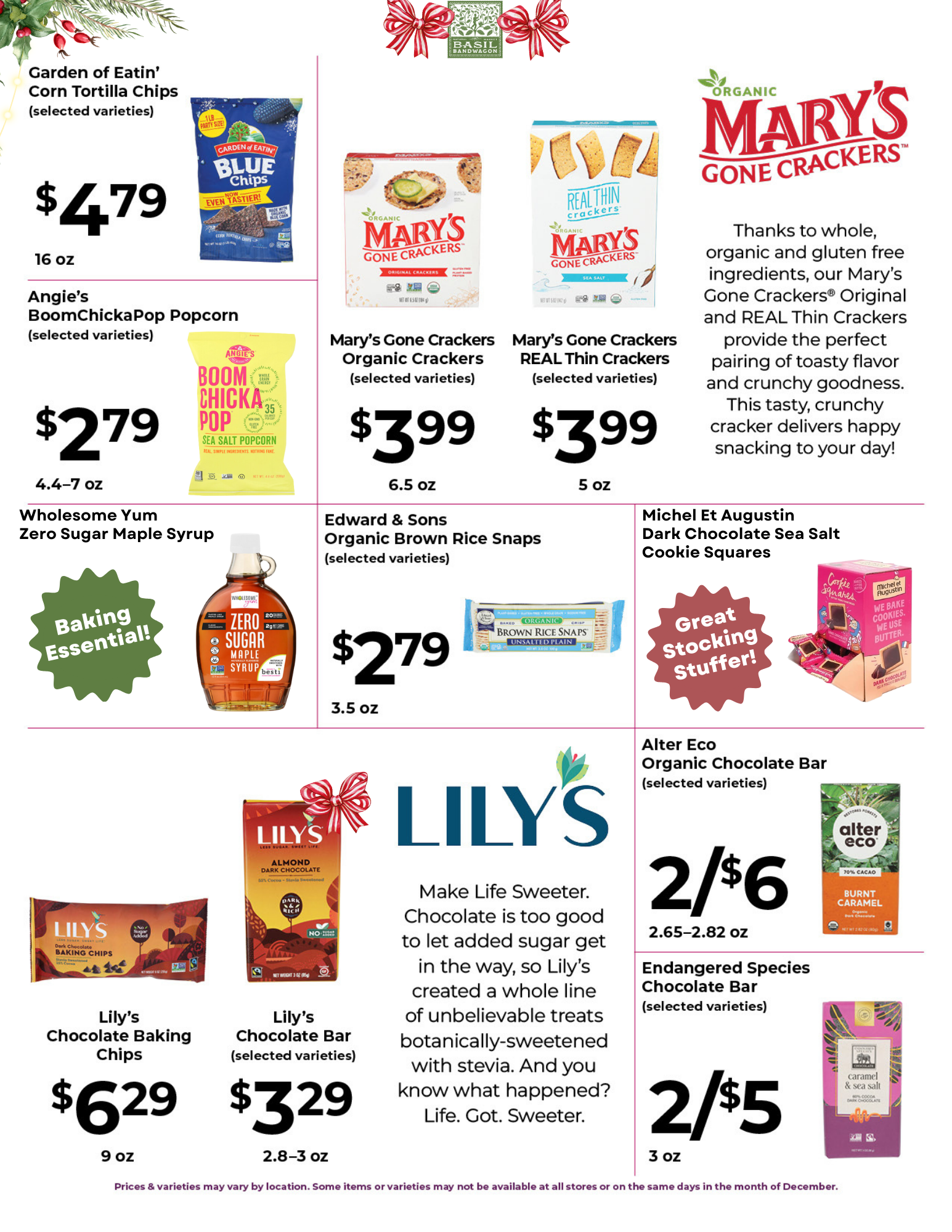 Basil Bandwagon Natural Market Monthly Sales Flyer