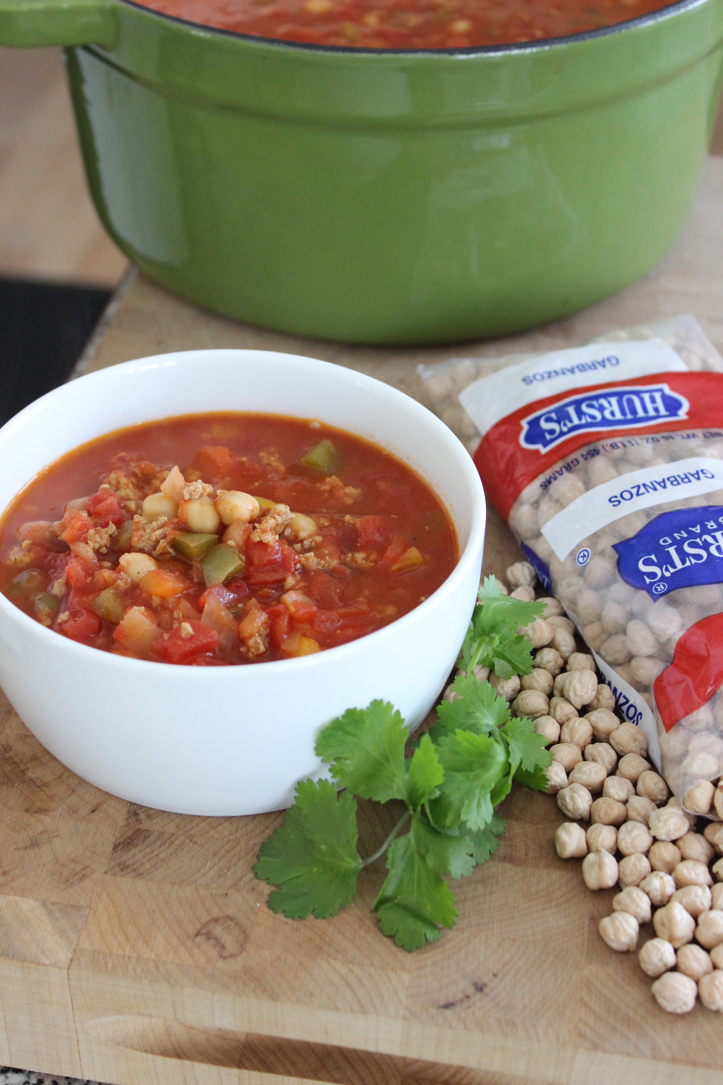 Turkey Chickpea Chili Featuring Hurst Beans Garbanzos {no soak recipe