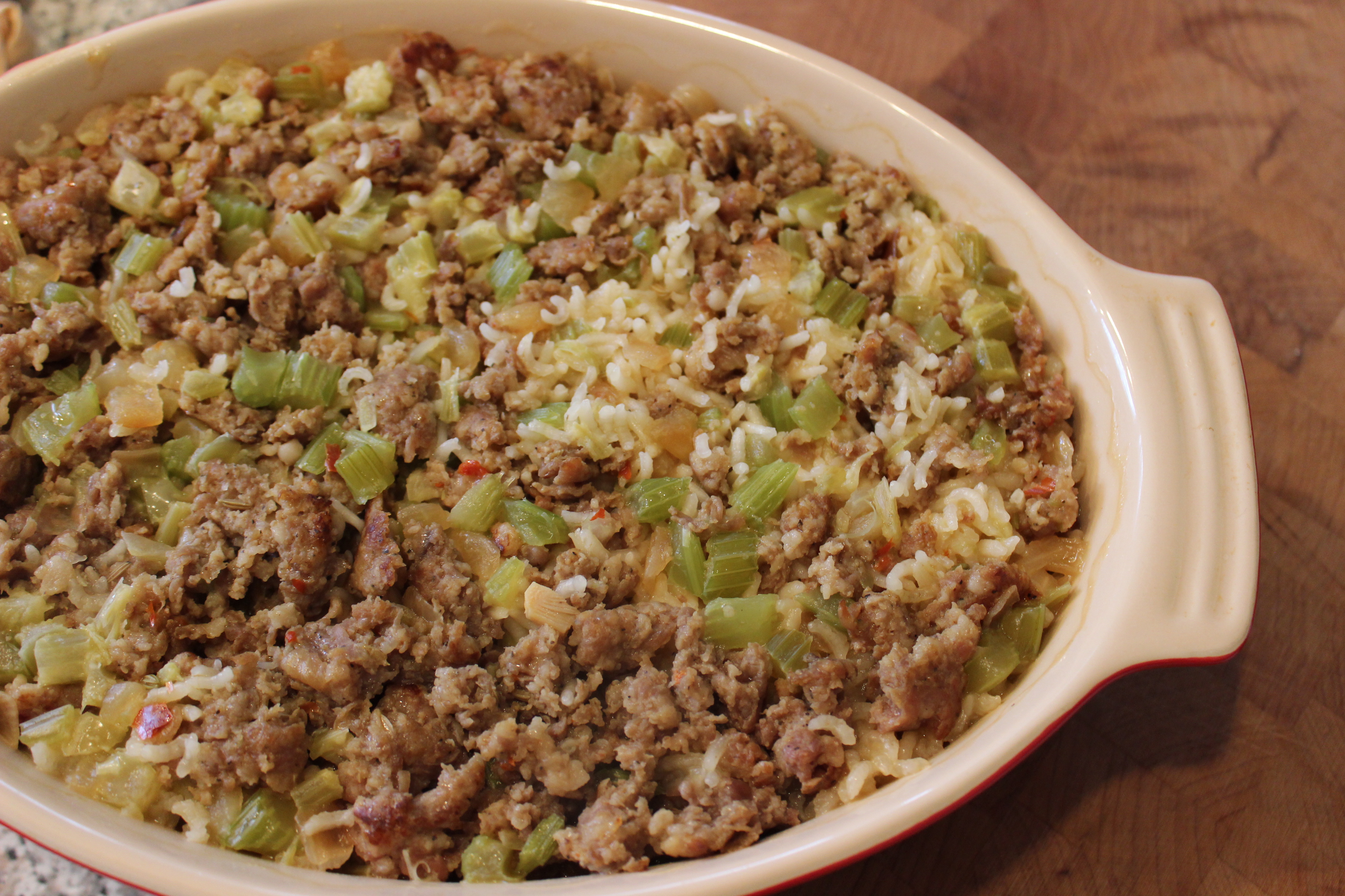 sausage and rice casserole dish