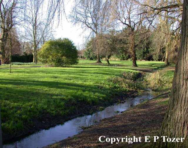 The river Loddon a Glebe Gardens, photo © E.P.Tozer 2002