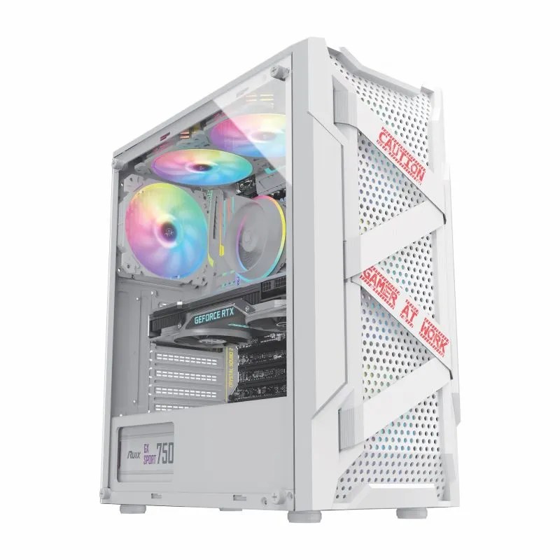 ARMOR WHITE GAMiNG PC TOWER CASE WiTHOUT FAN