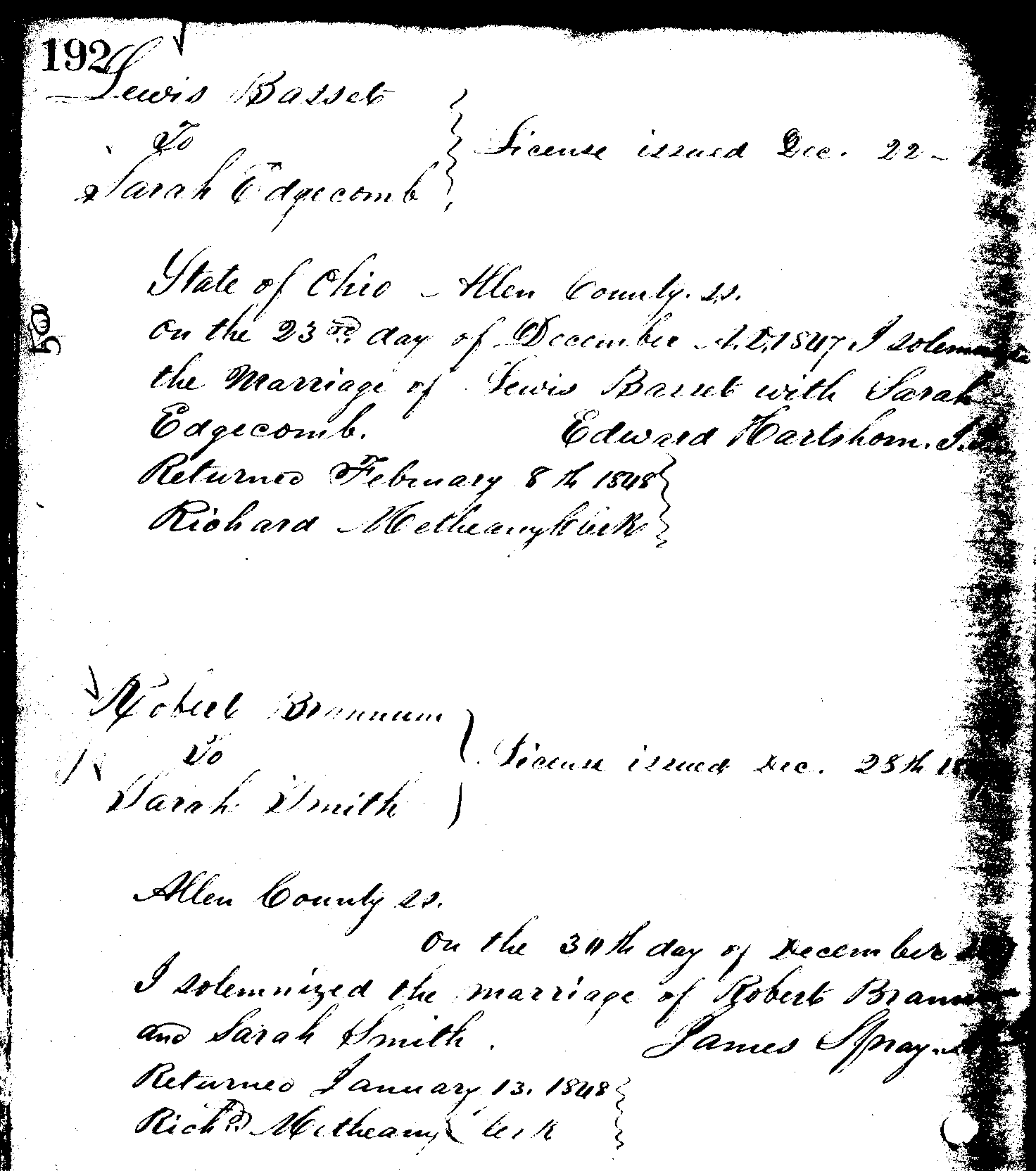 Samuel Bassitt (17951865) and Elsa Lewis (17951876)