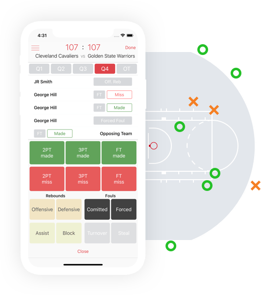 Basketball Stats PRO for iPhone Most powerfull stat tracker