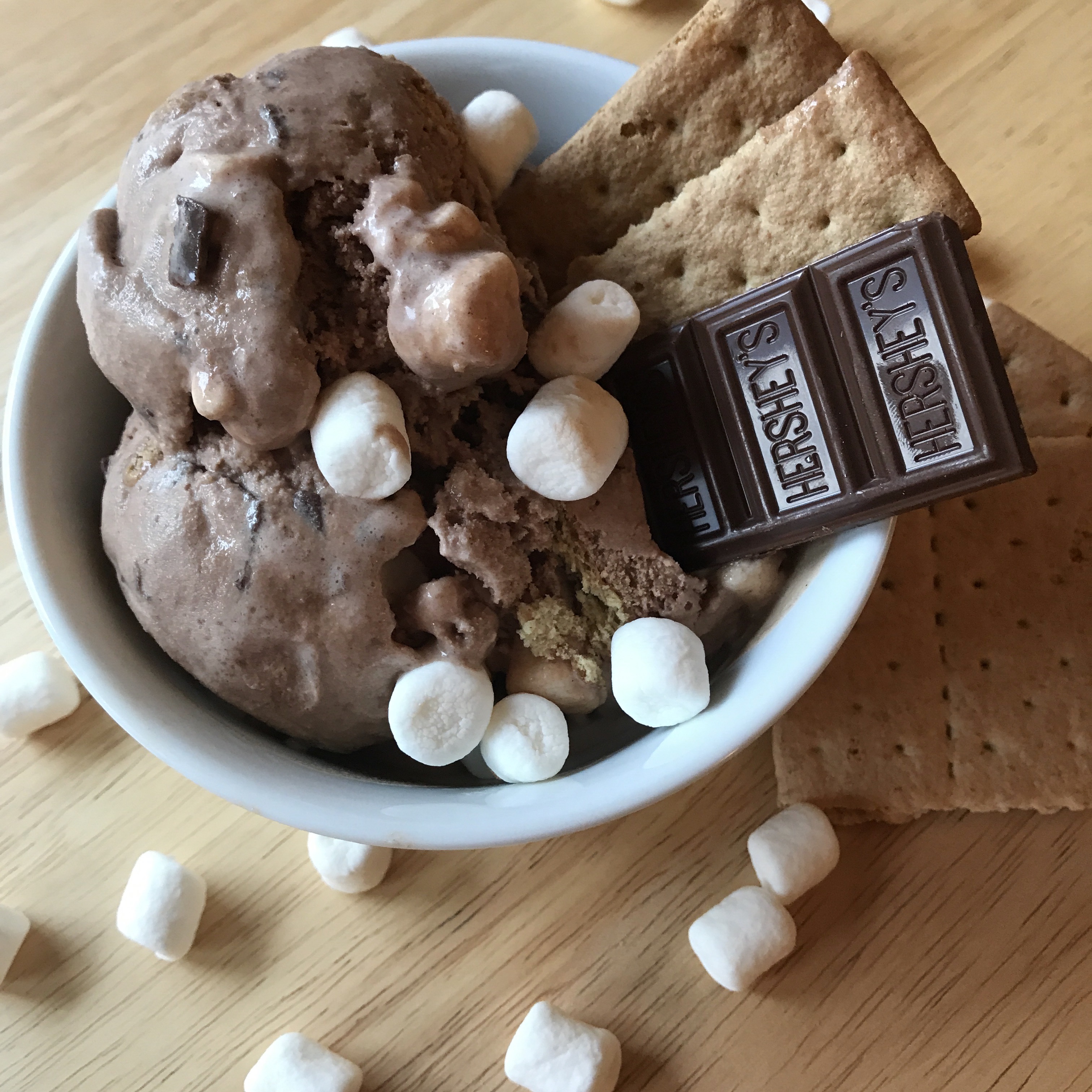 Marshmallow Chocolate S'mores Ice Cream • baste cut fold