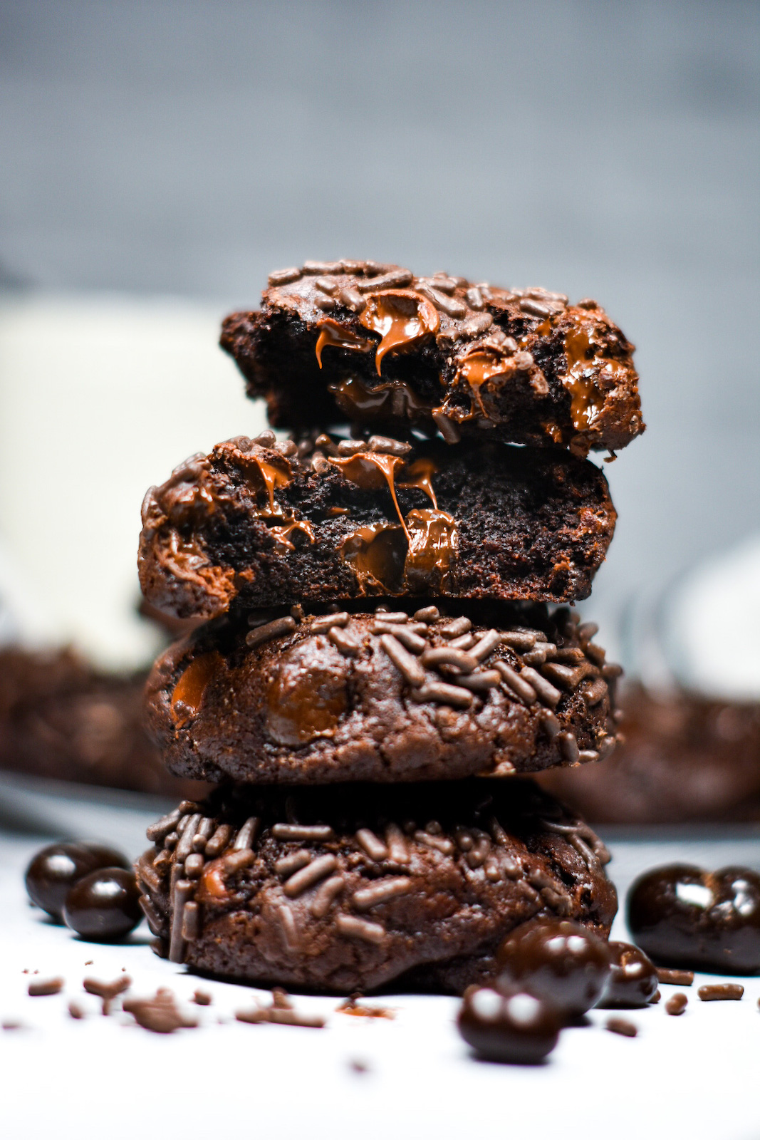 Dark Chocolate Espresso Cookies • baste cut fold