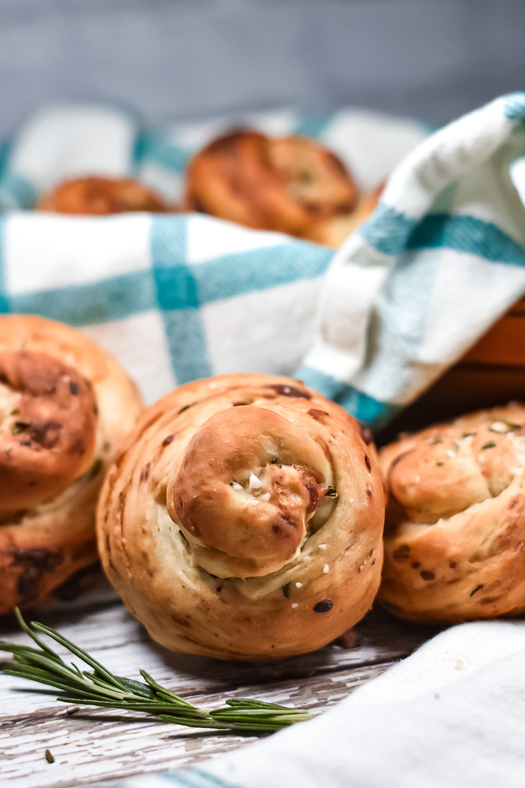 Bleu Cheese, Date, and Rosemary Dinner Rolls • baste cut fold