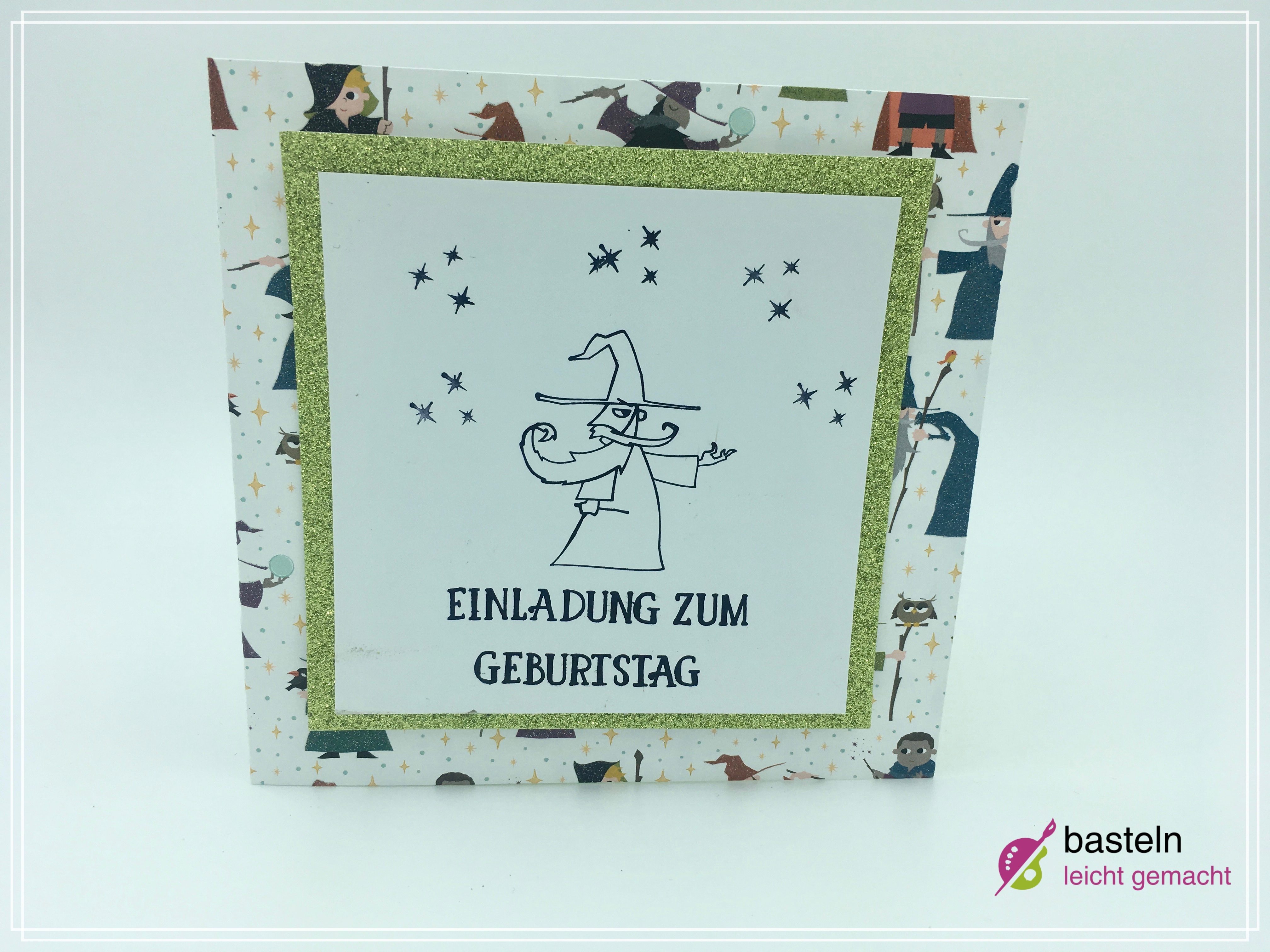 Einladung Zauberer basteln für Kindergeburtstag 👀