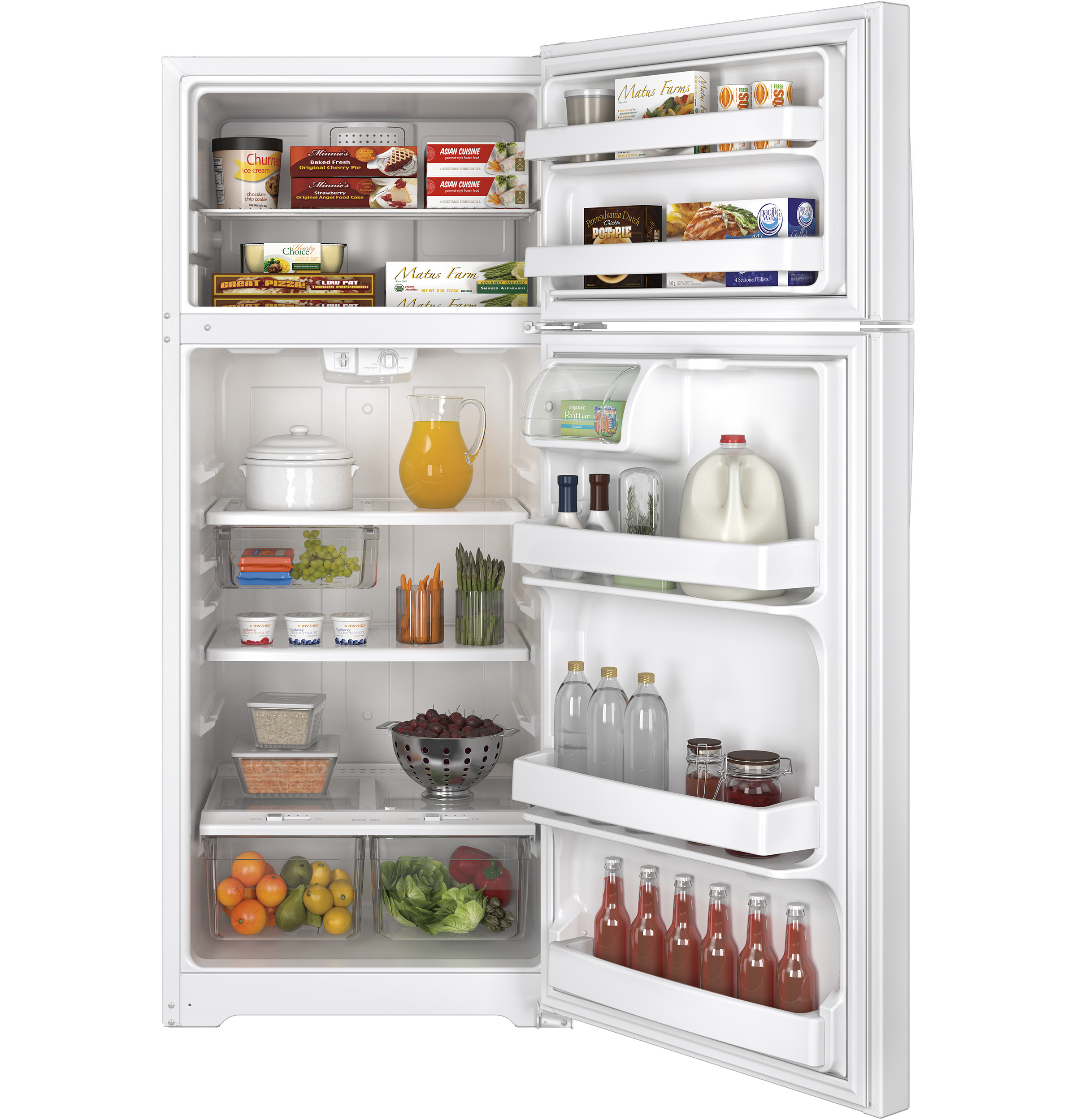 GE® GTE18GTHWW ENERGY STAR® 17.5 CU. FT. TOPFREEZER REFRIGERATOR