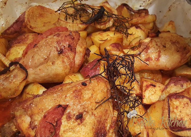 Easy Basic Oven Roasted Chicken and Potatoes Batel's Kitchen Healthy