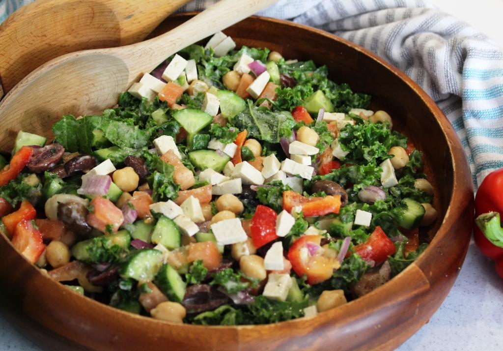 Crazy Delicious High in Protein Kale Greek Salad Batel's Kitchen Healthy Meal Ideas