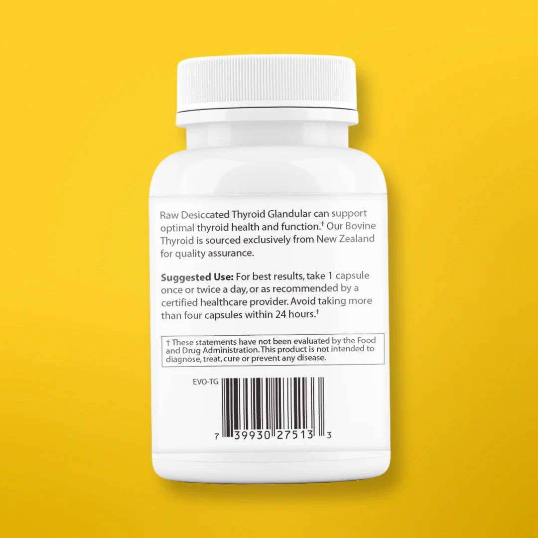 Thyroid Grass Fed Bovine Thyroid from New Zealand Natural Thyroid