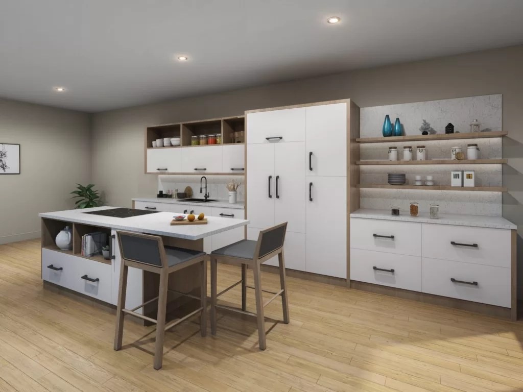 Contemporary Kitchen Design DC Condo Bath Plus kitchen