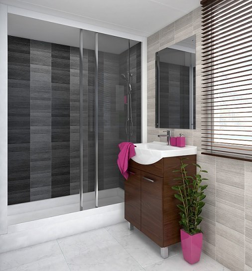 Anthracite (Large Tile) Bathroom Cladding Direct