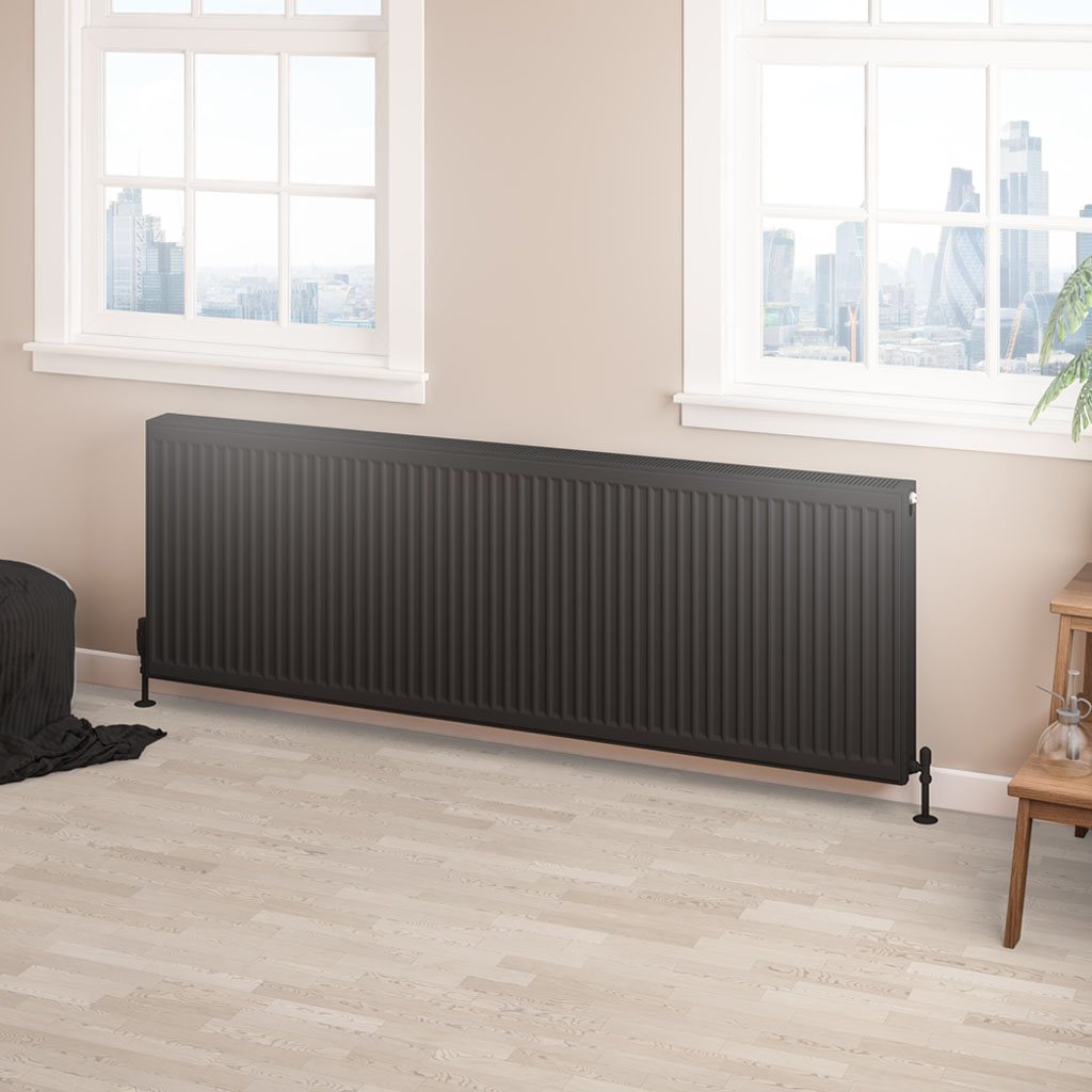 Type 22 Matt Black Central Heating Compact Panel Radiators Bathroom Deal