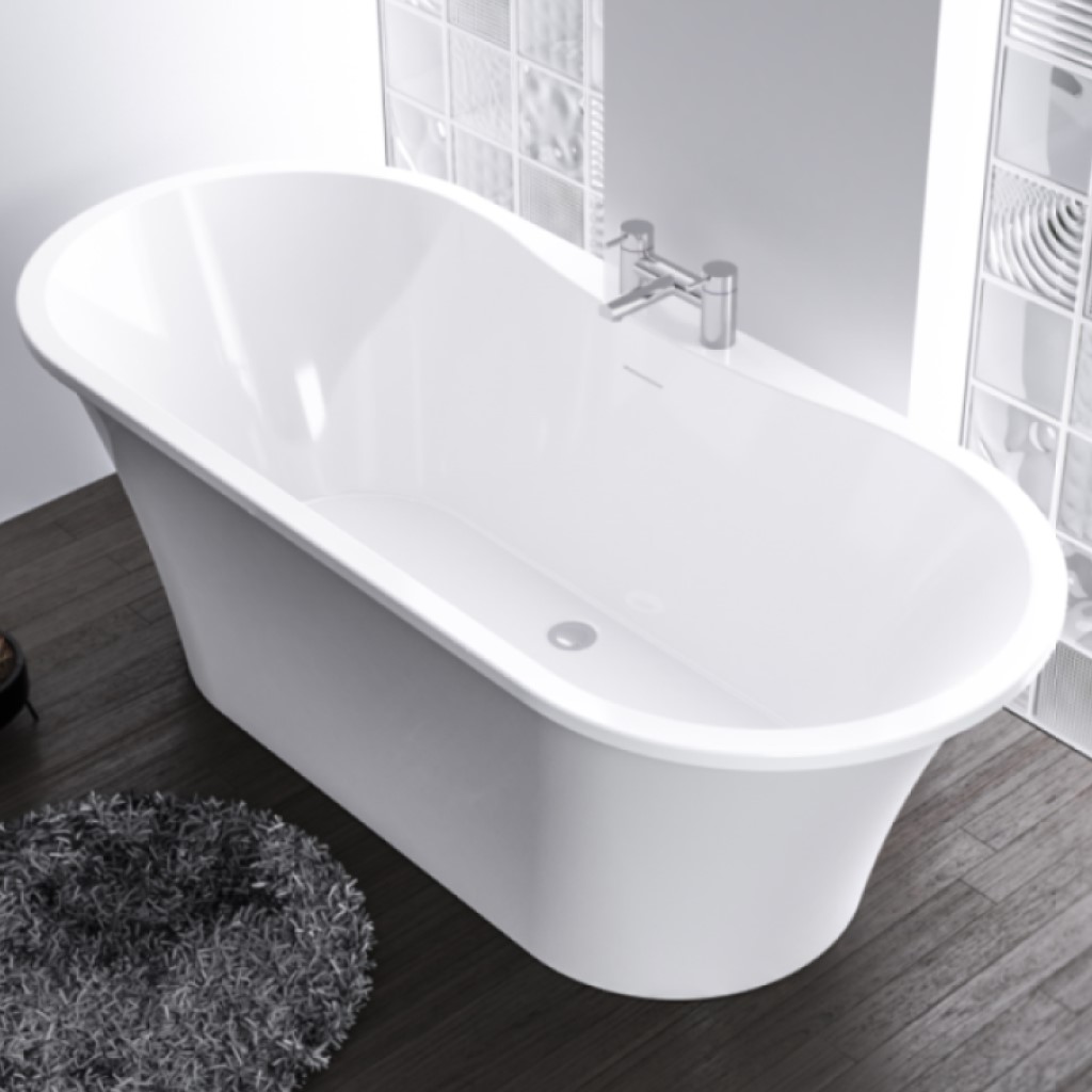Margravine 1660 White Freestanding Bath Including Waste Bathroom Deal