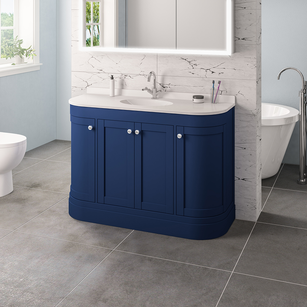 Hardwick 1200 Matt Blue Traditional Vanity Unit Bathroom Deal