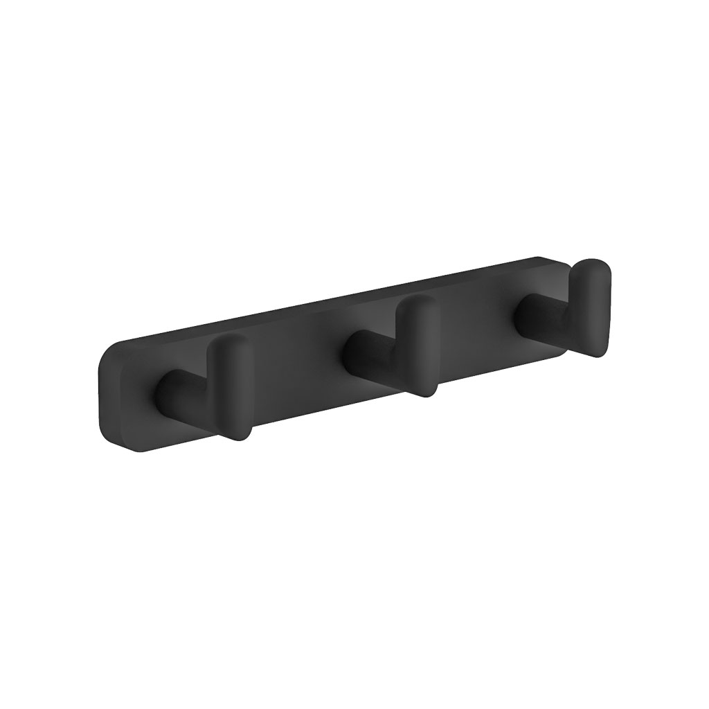 Asti Matt Black Triple Robe Hook Bathroom Deal