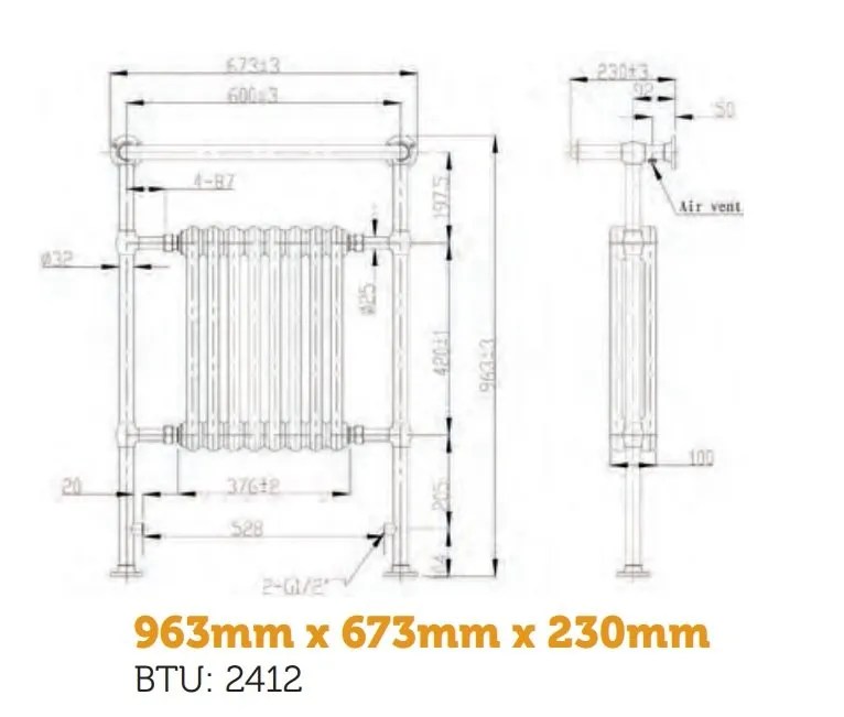 Traditional Towel Rail Chrome/White Bathroom Factory Store