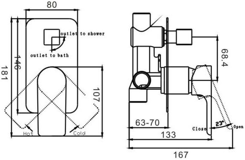 Sleek Wall Mixer With Diverter Bathroom Supply Shop Online Brisbane