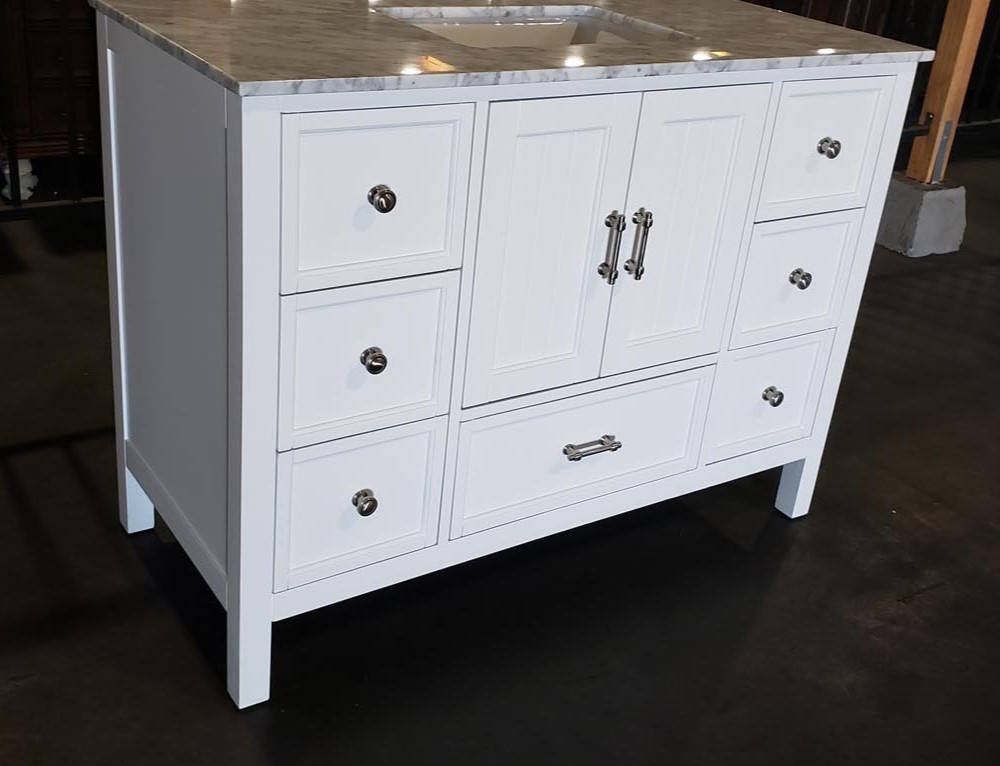 N1547 48 Single Sink Vanity Carrara White Marble Top Bathroom