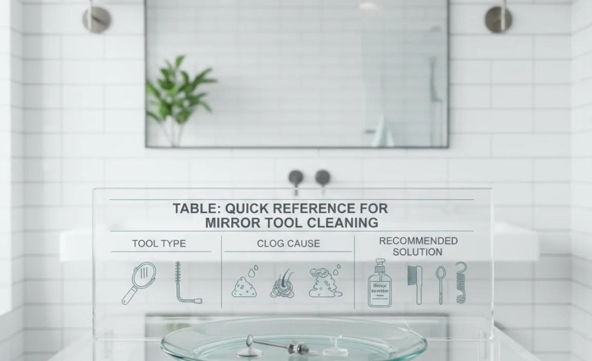 Table: Quick Reference for Mirror Tool Cleaning