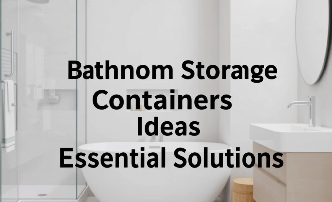 Bathroom Storage Containers Ideas: Essential Solutions
