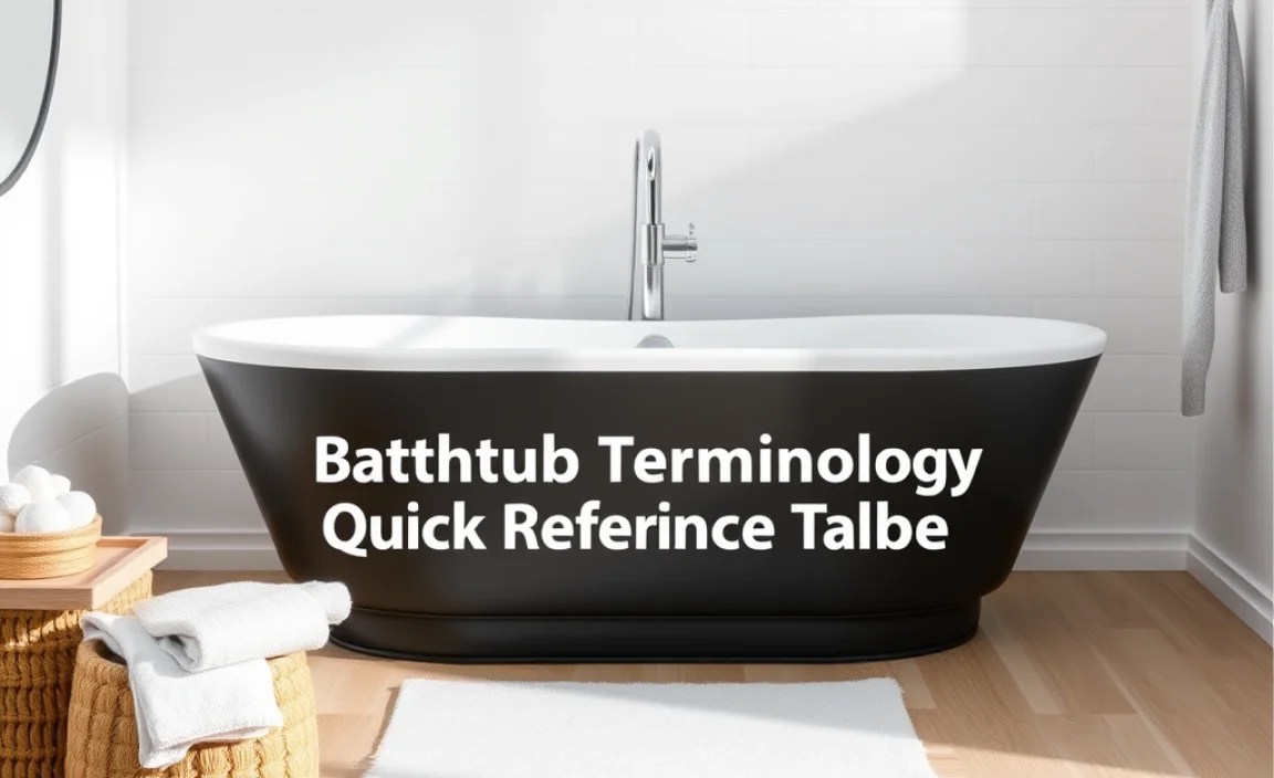 Bathtub Terminology Quick Reference Table