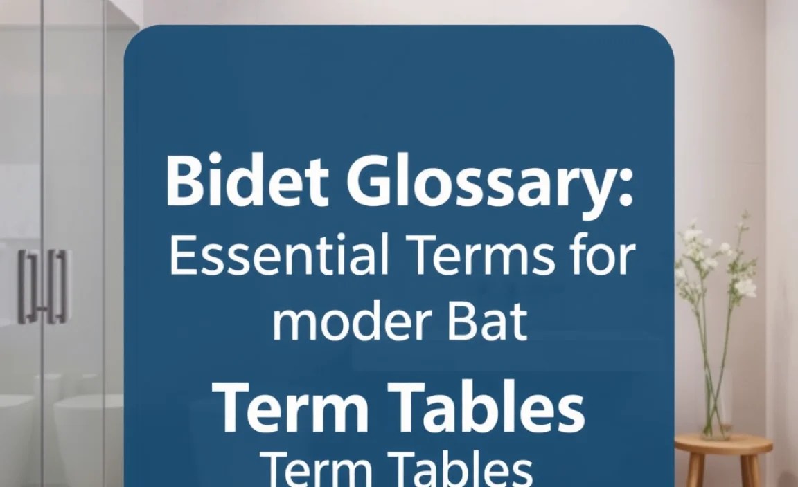 Bidet Glossary Term Tables