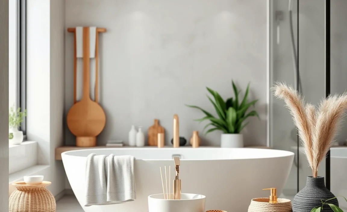 Boho Bathroom Accessory Set Ideas &amp; Styling Tips