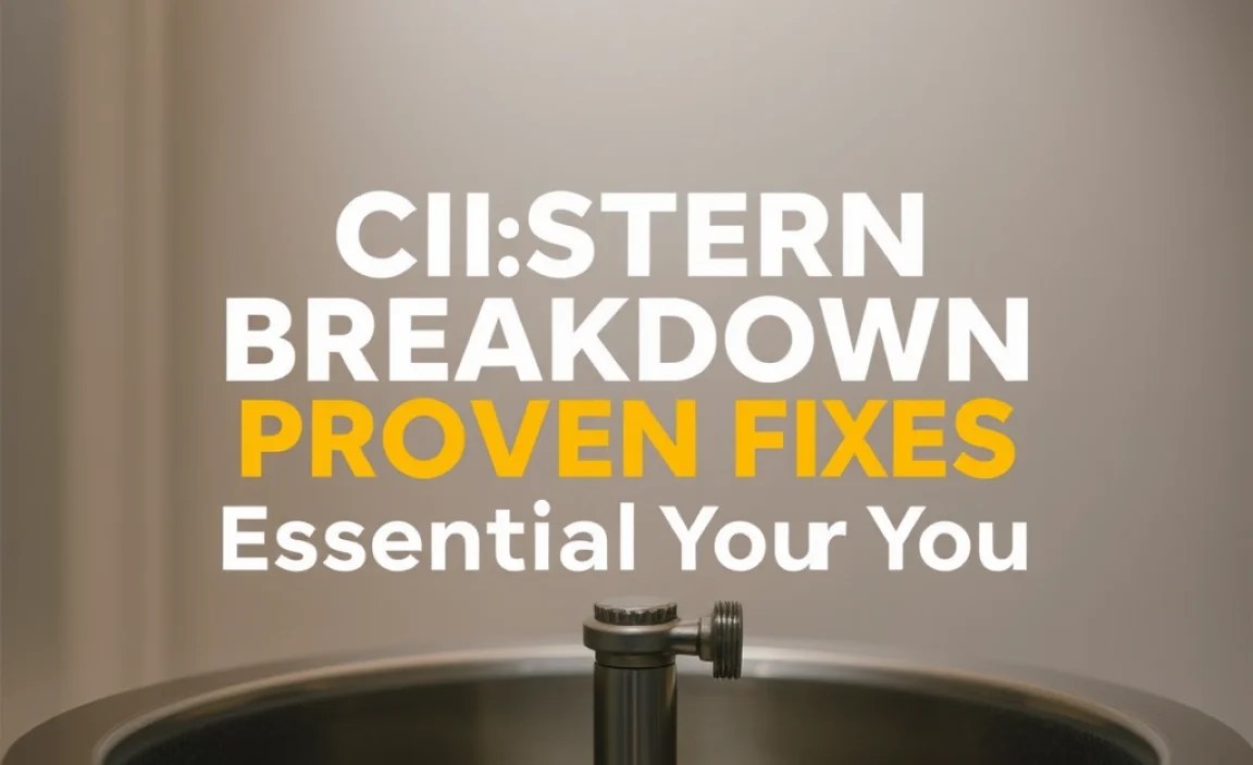 Cistern Breakdown: Proven Fixes Essential For You