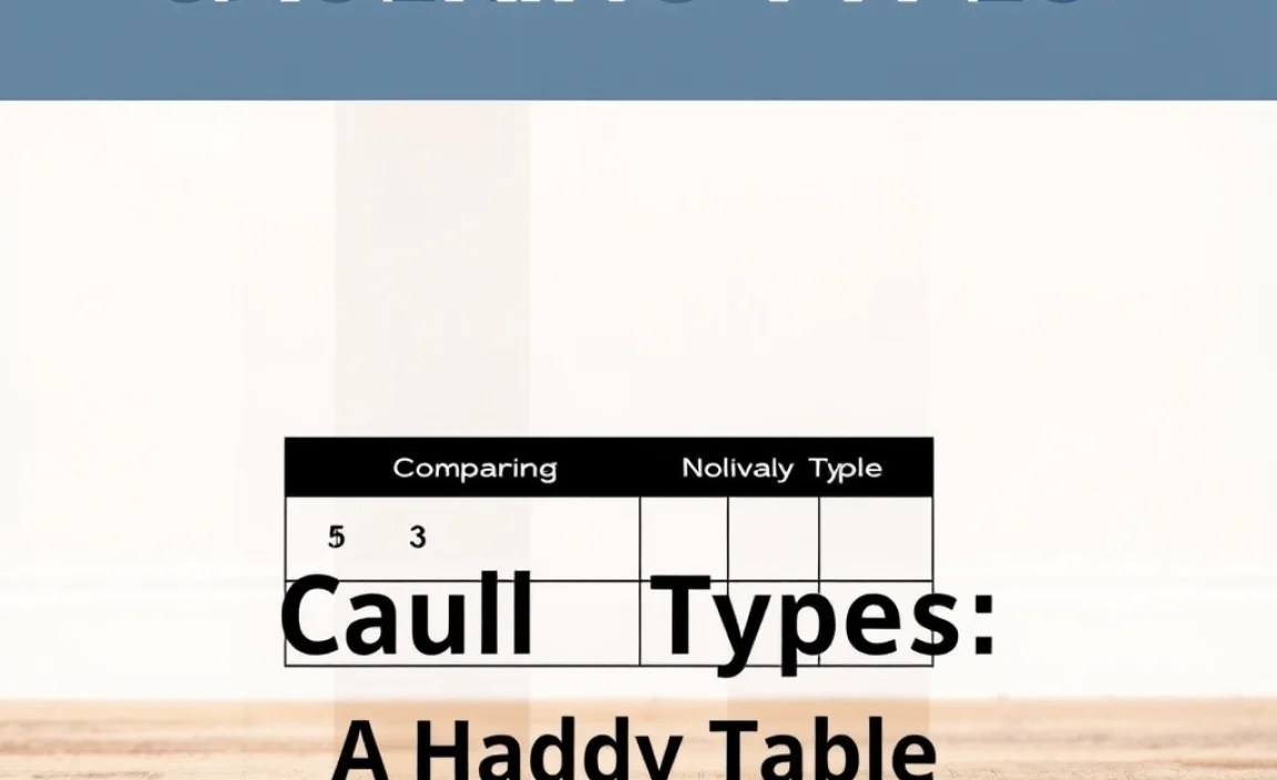 Comparing Caulk Types: A Handy Table