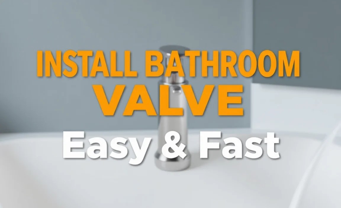 Install Bathroom Valve: Easy, Fast