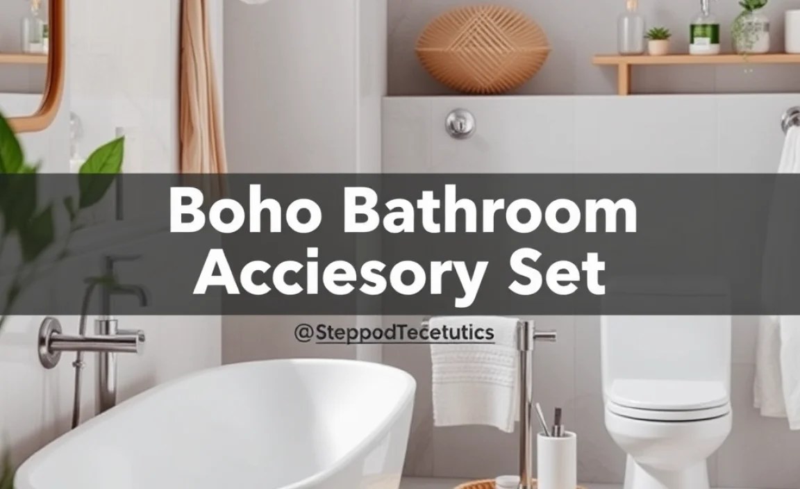 Key Boho Bathroom Accessory Set Components