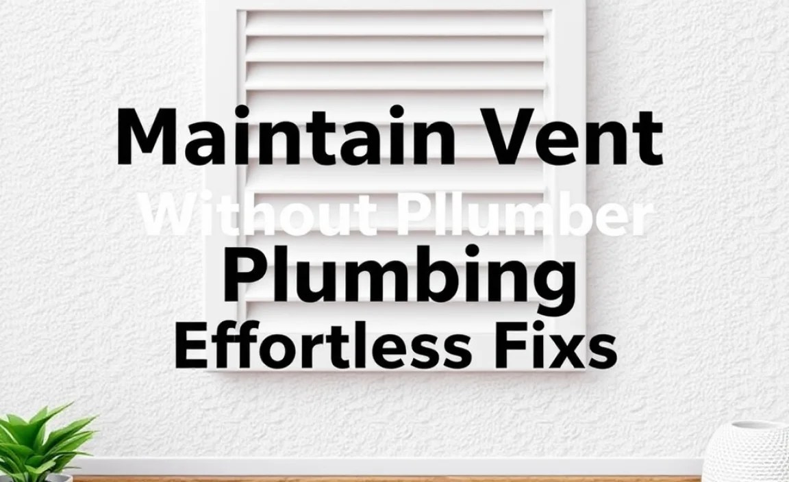 Maintain Vent Without Plumber: Effortless Fixes
