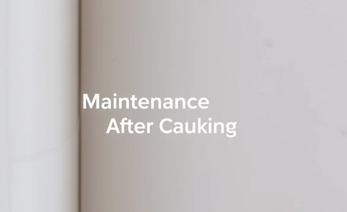 Maintenance After Caulking