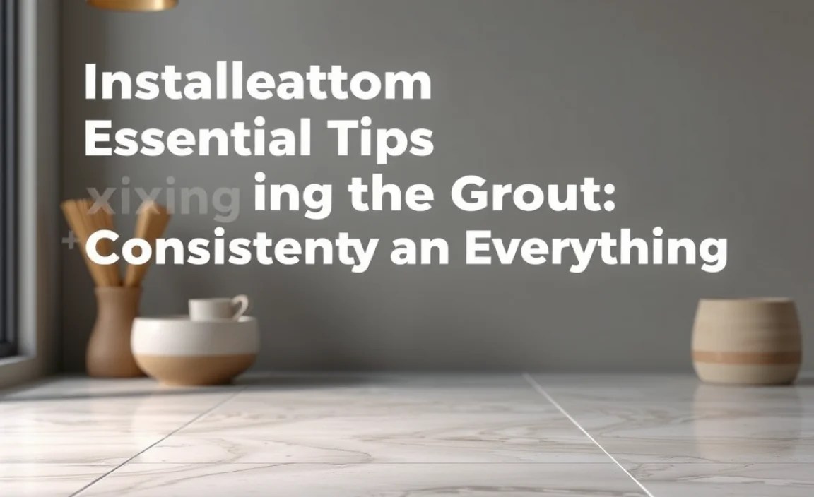 Mixing the Grout: Consistency is Everything